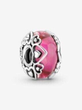 Pandora Reveal Your Love Pink Murano Glass Charm